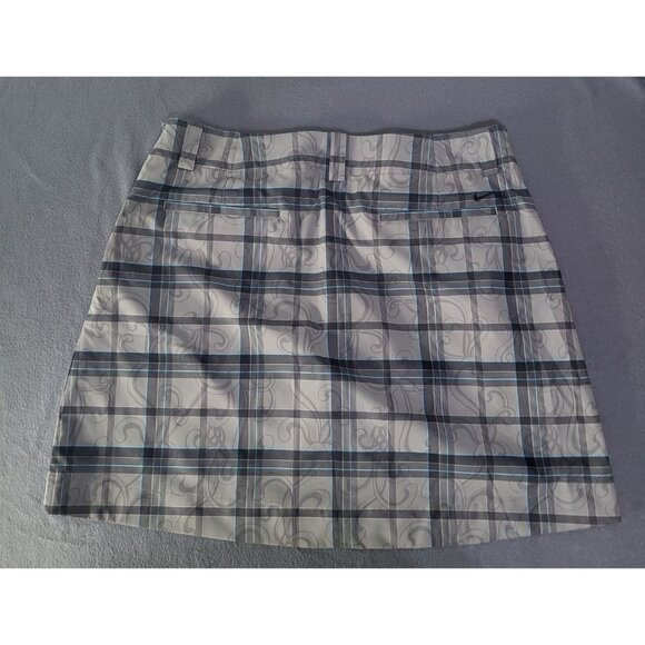 NIKE GOLF SKORT Women's SZ 12 Gray Plaid Athleisure Travel Resort Country Club - Picture 2 of 9